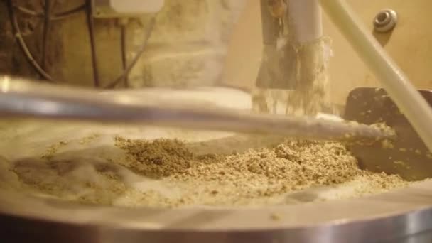 Artisanal Brewing v Montpellier France. Obilná zrna a kvašení vody. — Stock video