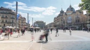 Montpellier Place de la Codie Hiperlapse Sunny Day