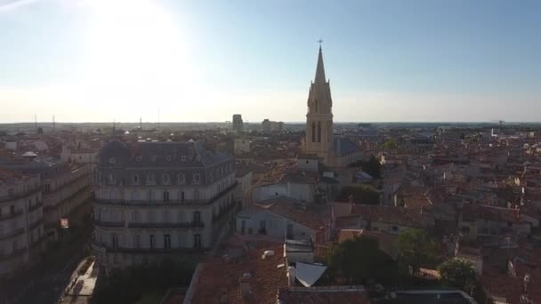 Montpellier Ecusson. Flygfoto solig dag Frankrike. — Stockvideo