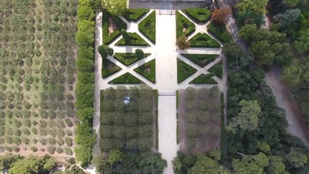 French formal garden in Montpellier, domain d'o old country mansions by drone — Stock Video