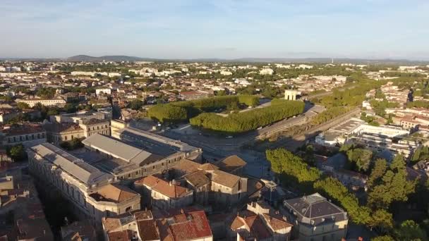 Promenade Peyrou Εναέρια Άποψη Την Ανατολή Του Ηλίου — Αρχείο Βίντεο