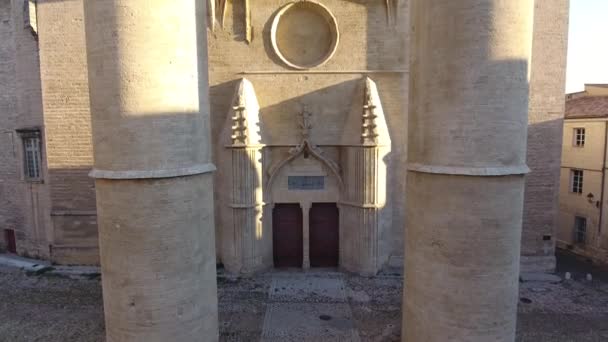 Die Kathedrale Saint Pierre Von Montpellier Nach Unten Mit Der — Stockvideo