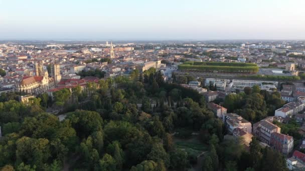 Botanischer Garten Peyrou Park Montpellier Alte Medizin Universität Frankreich Luftaufnahme — Stockvideo