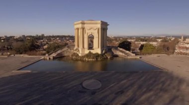 Su kulesi yakın mesafe insansız hava aracı çekim güvertesi du Peyrou Montpellier