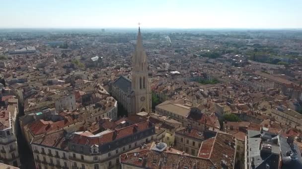 Zoom Para Fora Sobre Montpellier Sainte Anne Igreja Dia Ensolarado — Vídeo de Stock