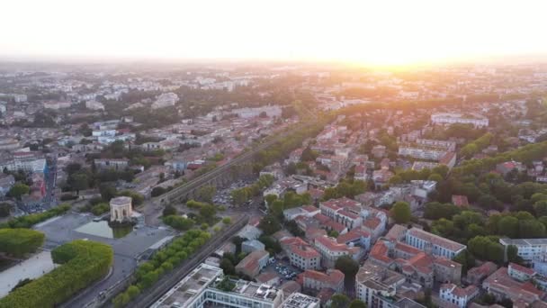 Sonnenuntergang Über Dem Peyrou Park Montpellier France Arceaux Nachbarschaft Innenstadt — Stockvideo