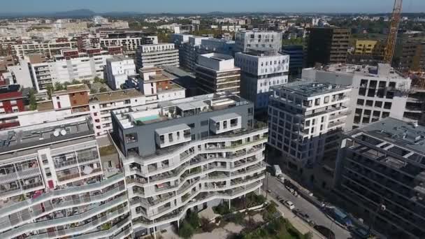 Moderno Quartiere Eco Port Marianne Montpellier Drone Aereo — Video Stock