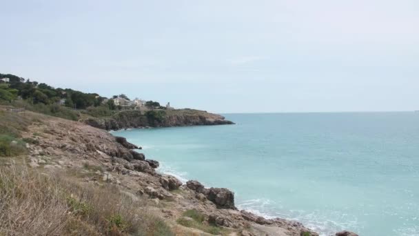 Скелястий Прибережний Пейзаж Sete France Mediterranean View — стокове відео