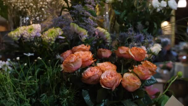 Bando Flores Mercado Local Sete Flor Primavera França — Vídeo de Stock