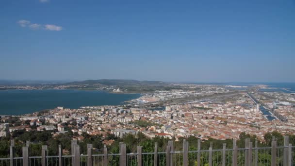 Panoramisch Uitzicht Sete Frankrijk Commerciële Vissershaven Zonnige Dag Mont Saint — Stockvideo