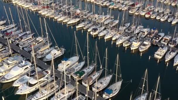 Barcos Embarcaciones Portuarias Palavas Les Flots Sunrise Aerial View Francia — Vídeos de Stock