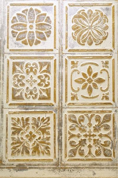 Decorative Plaster Ornamental Elements Applied Wall — Stock Photo, Image