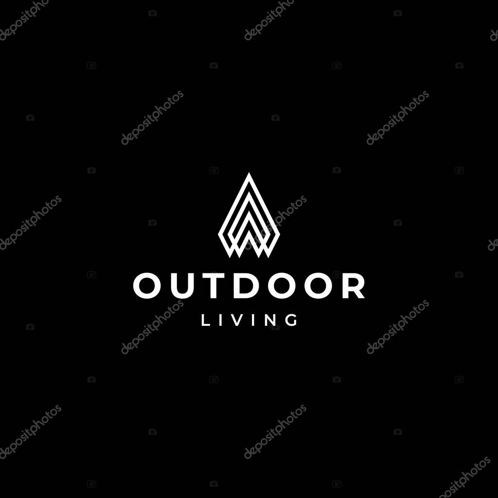 Simple, bold logo designed of geometric triangles on a white black background.EPS10, Vector.