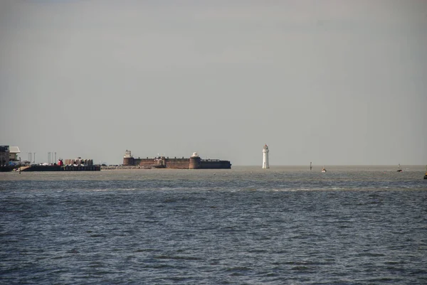 River Mersey Separando Liverpool Wirral Reino Unido — Fotografia de Stock