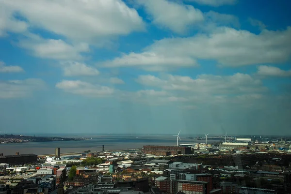 Der Fluss Mersey Trennt Liverpool Und Wirral Großbritannien — Stockfoto