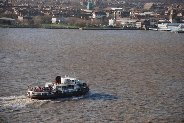 Floden Mersey Som Skiljer Liverpool Och Wirral Förenade Kungariket — Stockfoto