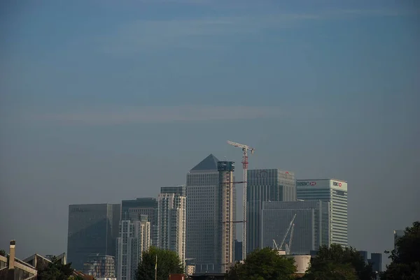 Skyskraporna Från Canary Wharf London Storbritannien — Stockfoto