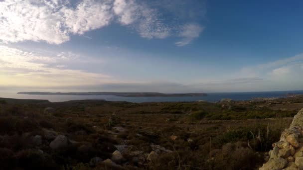 Ein Blick Auf Die Insel Comino Bei Sonnenuntergang Malta — Stockvideo