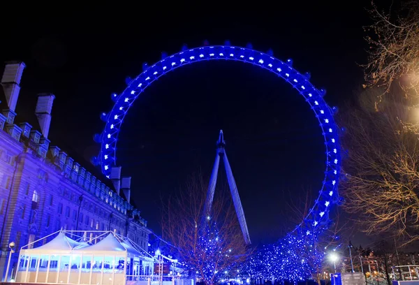 London Eye Aan Oevers Van Theems Het Centrum Van Londen — Stockfoto