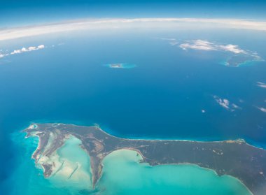 Havadan alınan Bahamalar adalarının manzarası.