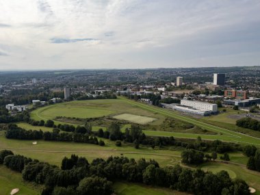 Hamilton, South Lanarkshire, İskoçya 'daki Hamilton Park Pisti' nin hava görüntüsü.