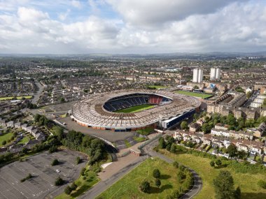 An aerial view of Hampden Park, Scotland's National Stadium in Glasgow, Scotland