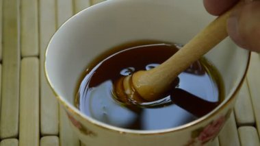 ahşap bal toplama el kepçe fincan