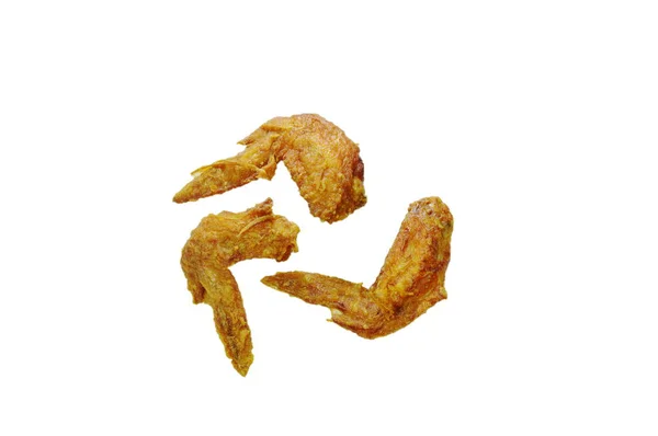 Crispy Fried Chicken Wing Herb White Background — Stock Photo, Image
