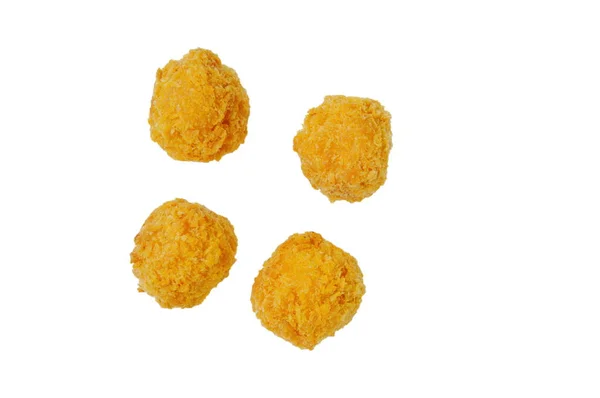 Fried Cheese Ball White Background — Stock Photo, Image