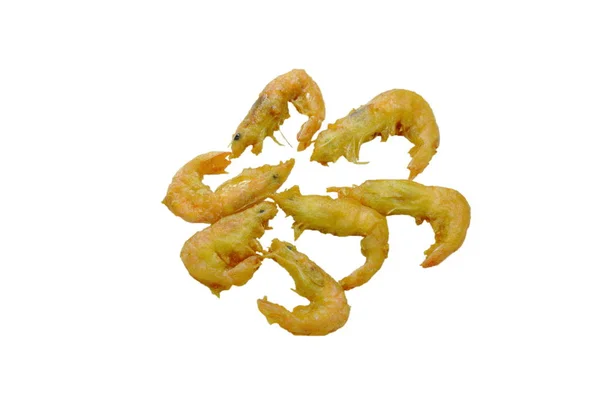 Crispy Fried Shrimp Flour White Background — Stock Photo, Image