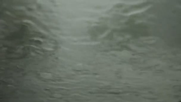車のフロント ガラスを通って落ちる大雨 — ストック動画