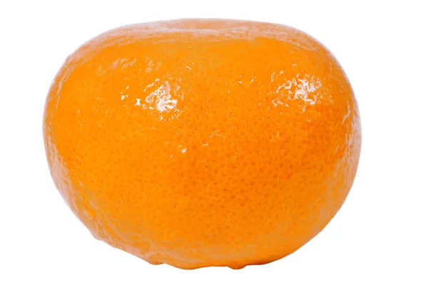 Laranja Com Gota Água Fundo Branco — Fotografia de Stock