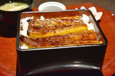  yılan balığı balık veya unagi pirinç premium Japon gıda Soya soslu ızgara