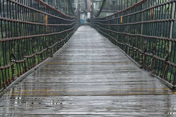 Vieux Pont Suspendu Traverser Rivière Shifen Taiwan — Photo
