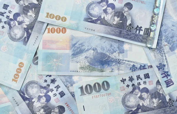 白い背景に新しい台湾ドルまたは Nt の紙幣 — ストック写真