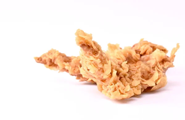 Crispy fried chicken fillet with bread crumb and egg yolk on white background — Stock Photo, Image