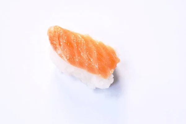 Salmon Sushi Japanese food on white background — Stock Photo, Image