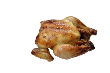 beyaz arka plan üzerinde tatlı sos lu ızgara tavuk