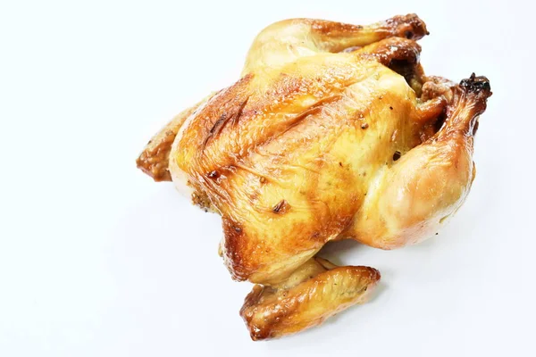 Pollo grigliato con salsa dolce su sfondo bianco — Foto Stock