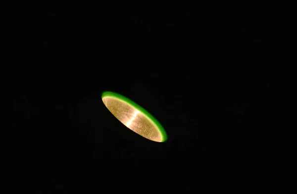 Flashlight spreading beam in dark night — Stock Photo, Image