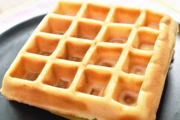 Baked butter waffle on plate — Stock Photo, Image