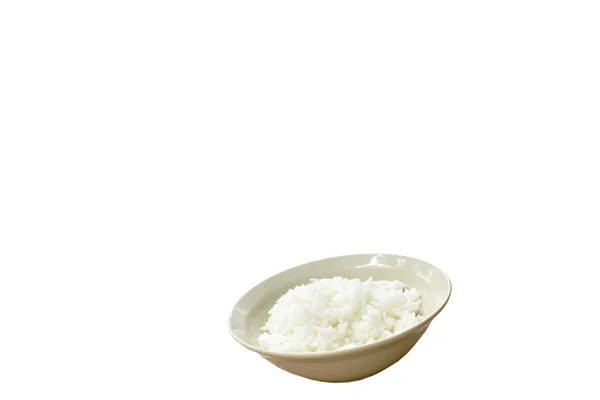 Obyčejná Rýže Misce Bílém Pozadí — Stock fotografie