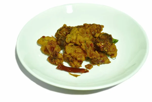 Crispy Fried Chicken Chili Herb Plate — Stock Photo, Image