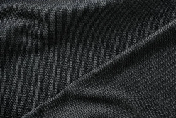 Close up of black fabric background and texture — Stock Photo, Image