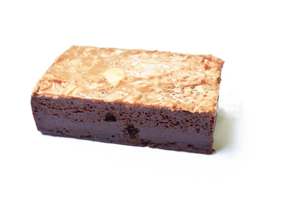 Шоколадный Пирог Сверху Бобы Белом Фоне — стоковое фото