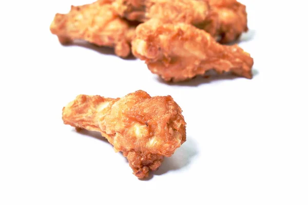 Crispy Sayap Ayam Goreng Drum Pada Latar Belakang Putih — Stok Foto