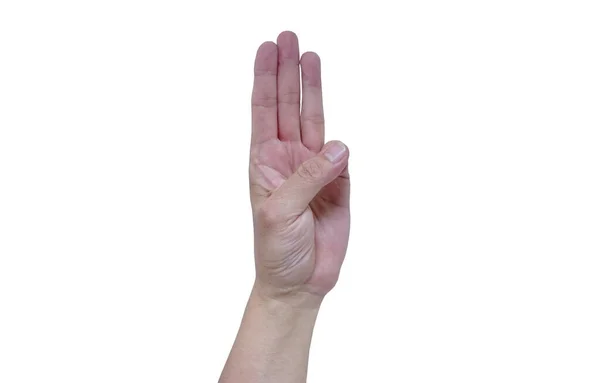 Χέρι Τρία Δάχτυλα Σύμβολο Χαιρετισμού Για Τους Νέους Της Ταϊλάνδης — Φωτογραφία Αρχείου