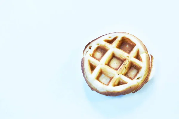 Baked Circle Butter Waffle Raisin Plate — Stock Photo, Image
