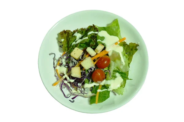 Salada Legumes Frescos Cobertura Crocante Pão Molho Maionese Molho Prato — Fotografia de Stock