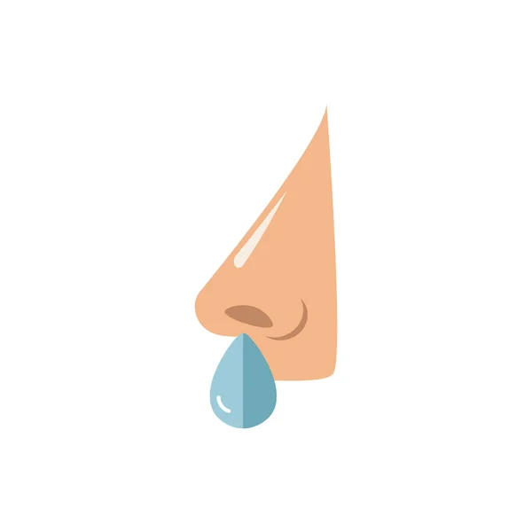 Nose 아이콘 알레르기 나오는 예이다 디자인 템플릿 그래픽을 모노크롬 Runny — 스톡 벡터